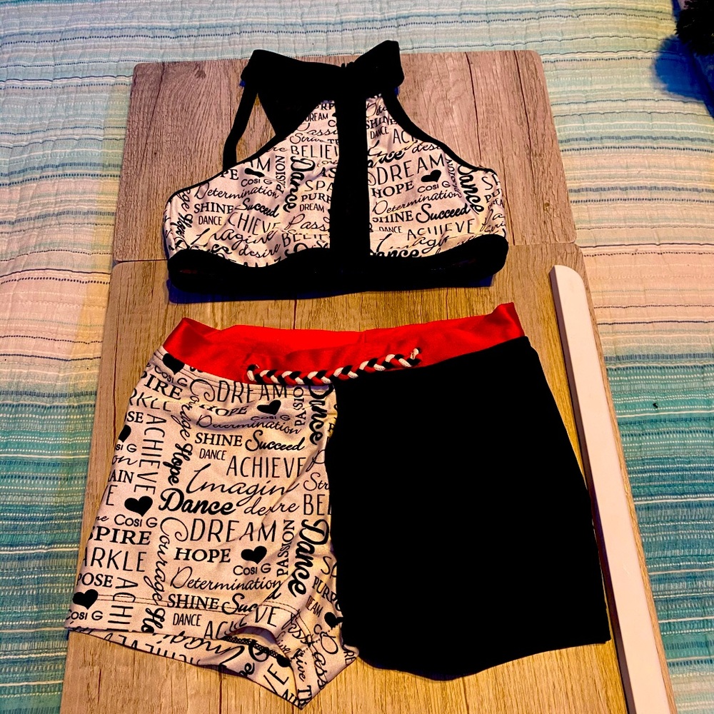 Cosi G black and red dancewear set.